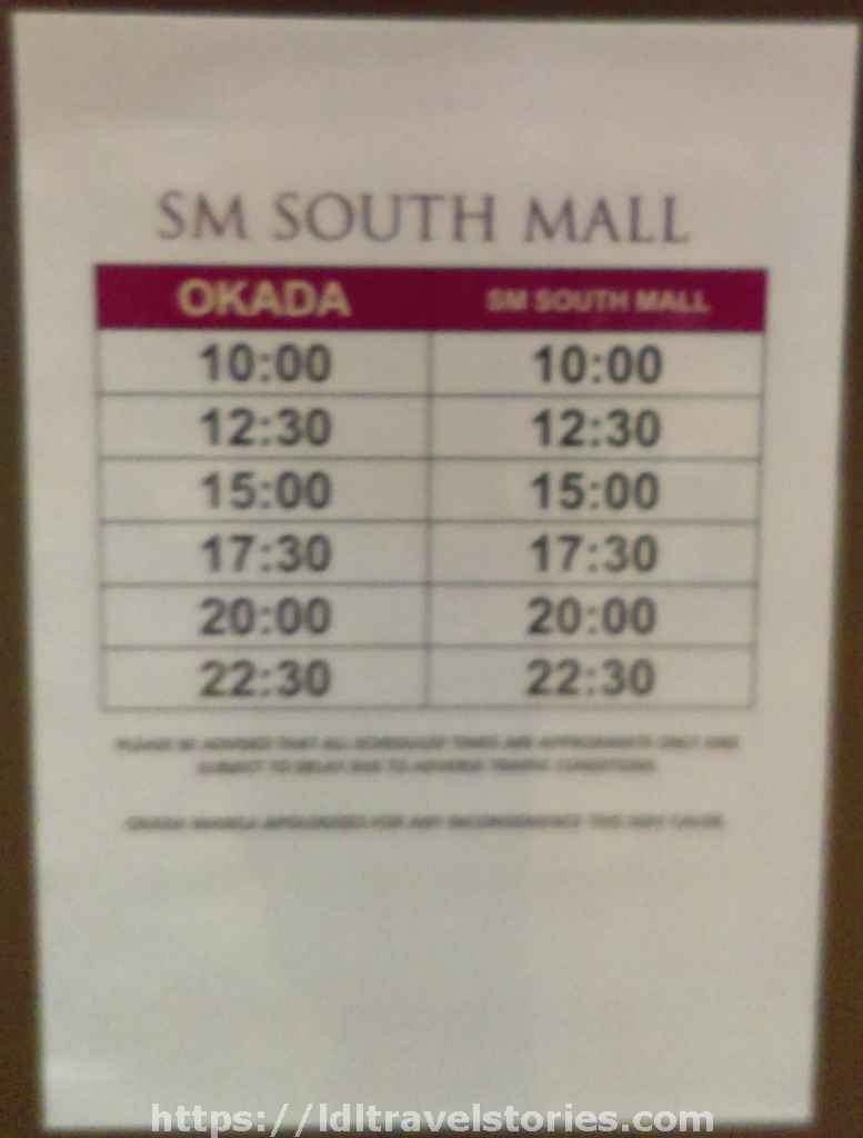 Okada Free Shuttle Schedule