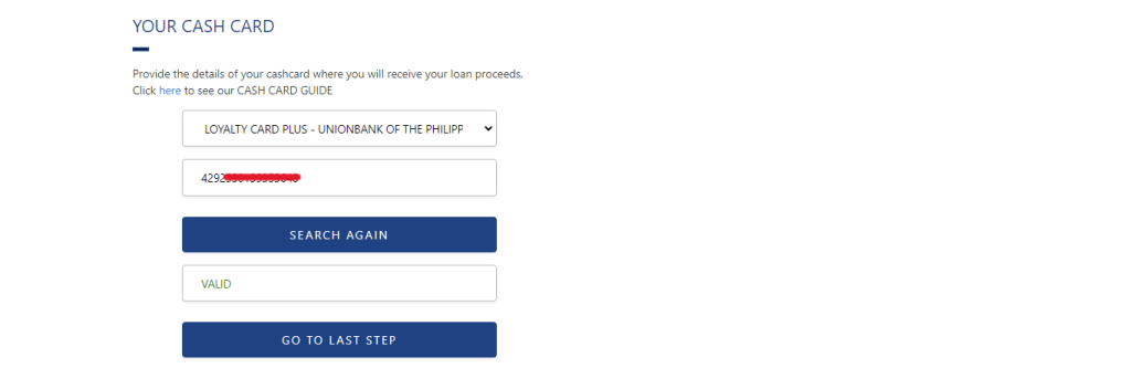 pag-ibig loan online select your card
